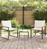 VidaXL Meubelsets met kussen 3 pcs Beige en Crème Wit Rattan