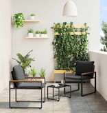 VidaXL Meubelsets met kussen 3 pcs Grijs en Donkergrijs Rattan