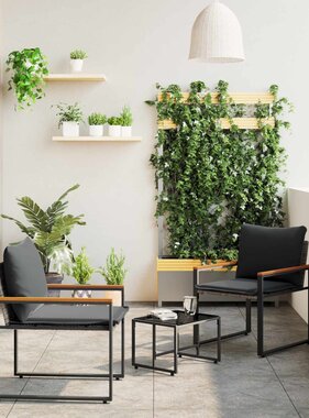 VidaXL Meubelsets met kussen 3 pcs Grijs en Donkergrijs Rattan