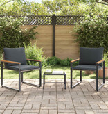 VidaXL Meubelsets met kussen 3 pcs Grijs en Donkergrijs Rattan