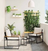 VidaXL Meubelsets met kussen 3 pcs Zwart en Cream Wit Rattan