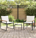 VidaXL Meubelsets met kussen 3 pcs Zwart en Cream Wit Rattan