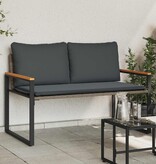VidaXL Bank met kussen Grijs en Donkergrijs 115 x 65 x 72 cm Rattan