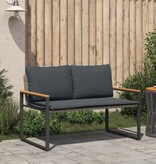 VidaXL Bank met kussen Grijs en Donkergrijs 115 x 65 x 72 cm Rattan