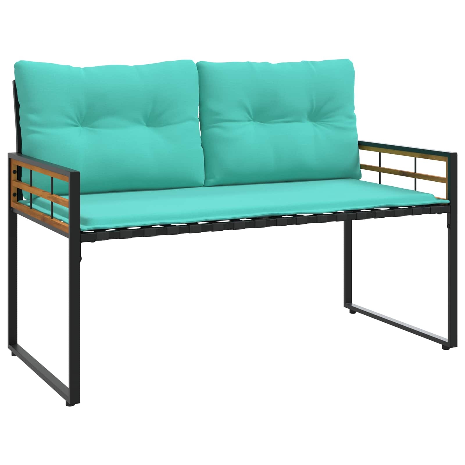 VidaXL Houten Laag Bank met kussen Effen Turquoise 114 x 55 x 77 cm