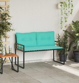 VidaXL Houten Laag Bank met kussen Effen Turquoise 114 x 55 x 77 cm
