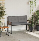 VidaXL Houten Laag Bank met kussen Effen Lichtgrijs 114 x 55 x 77 cm