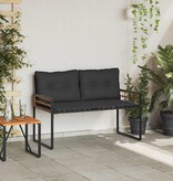 VidaXL Houten Laag Bank met kussen Effen Middelgrijs 114 x 55 x 77 cm