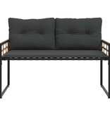 VidaXL Houten Laag Bank met kussen Effen Middelgrijs 114 x 55 x 77 cm