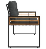 VidaXL Houten Laag Bank met kussen Effen Middelgrijs 114 x 55 x 77 cm