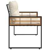 VidaXL Houten Laag Bank met kussen Effen Crème 114 x 55 x 77 cm