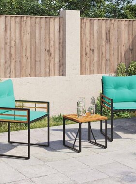 VidaXL Buitenmeubelset met kussen 3 pcs Turquoise