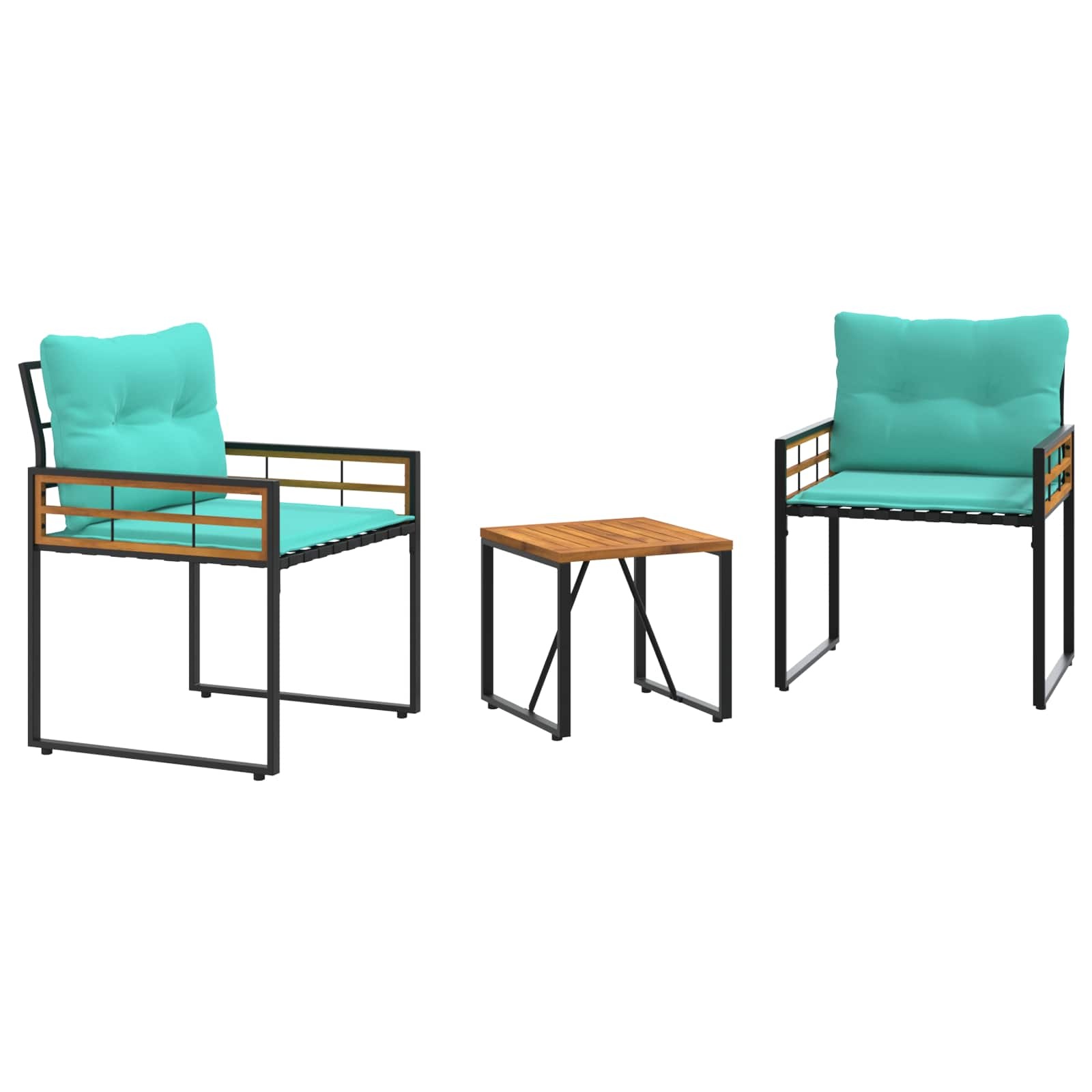 VidaXL Buitenmeubelset met kussen 3 pcs Turquoise