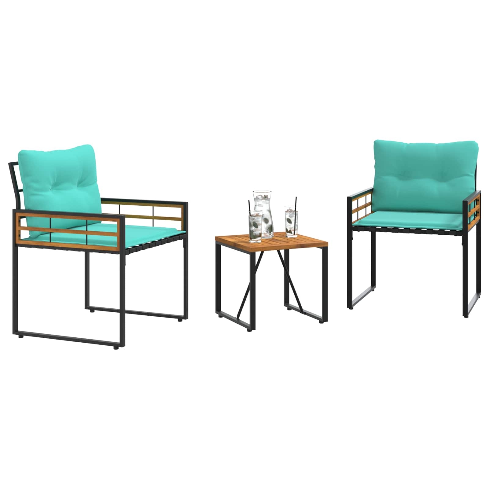 VidaXL Buitenmeubelset met kussen 3 pcs Turquoise