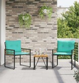 VidaXL Buitenmeubelset met kussen 3 pcs Turquoise