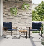 VidaXL Buitenmeubelset met kussen 3 pcs Marineblauw