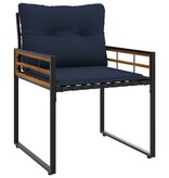 VidaXL Buitenmeubelset met kussen 3 pcs Marineblauw