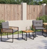 VidaXL Buitenmeubelset met kussen 3 pcs Lichtgrijs
