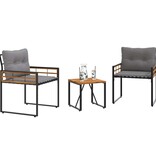 VidaXL Buitenmeubelset met kussen 3 pcs Lichtgrijs