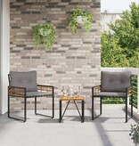 VidaXL Buitenmeubelset met kussen 3 pcs Lichtgrijs