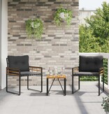 VidaXL Buitenmeubelset met kussen 3 pcs Middelgrijs