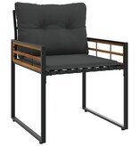 VidaXL Buitenmeubelset met kussen 3 pcs Middelgrijs