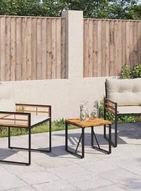 VidaXL Buitenmeubelset met kussen 3 pcs Crème