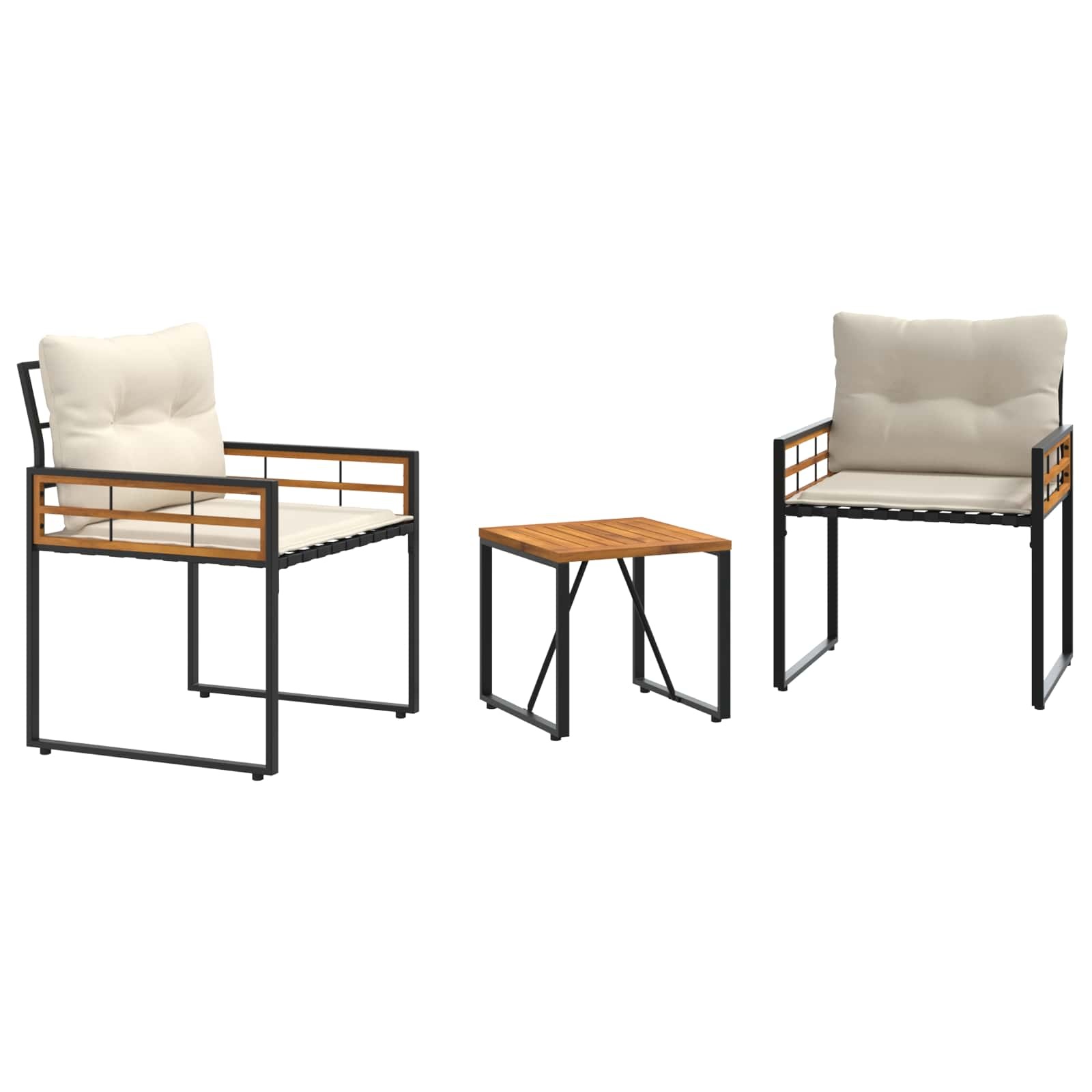 VidaXL Buitenmeubelset met kussen 3 pcs Crème