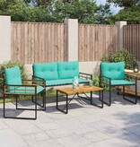 VidaXL Buitenmeubelset met kussen 4 pcs Turquoise