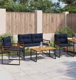 VidaXL Buitenmeubelset met kussen 4 pcs Marineblauw