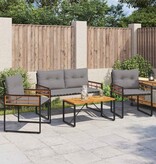 VidaXL Buitenmeubelset met kussen 4 pcs Lichtgrijs