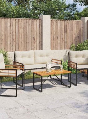 VidaXL Buitenmeubelset met kussen 4 pcs Crème