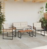 VidaXL Buitenmeubelset met kussen 4 pcs Crème