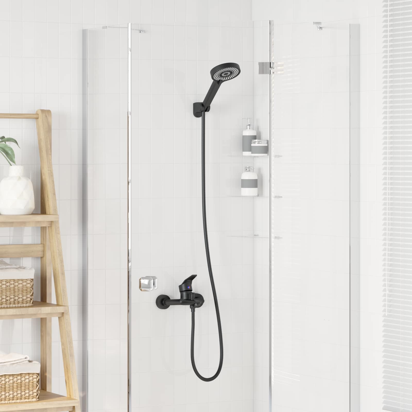 VidaXL Doucheset Zwart G 1 / 2 inch