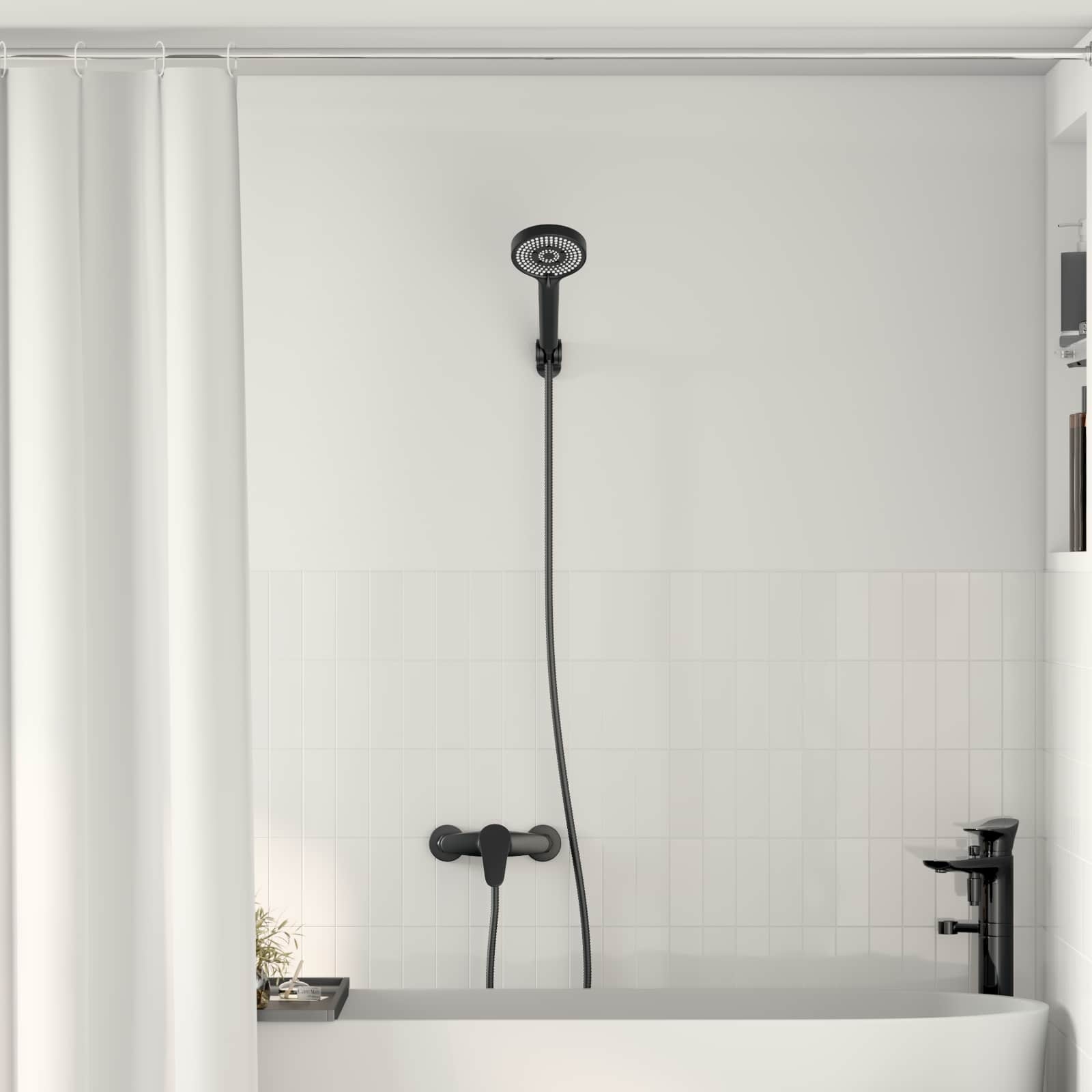 VidaXL Doucheset Zwart G 1 / 2 inch