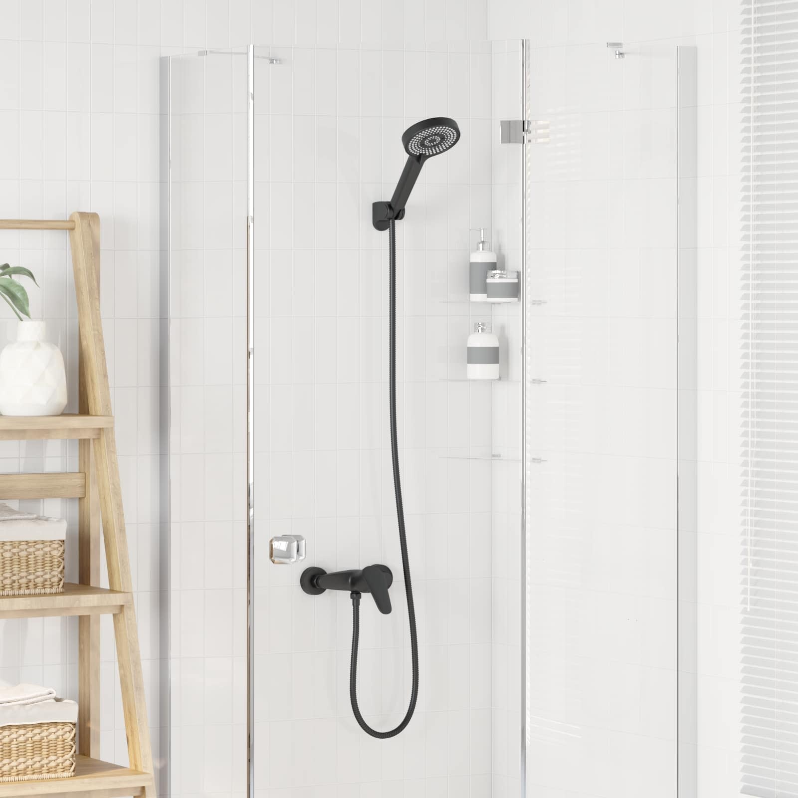 VidaXL Doucheset Zwart G 1 / 2 inch