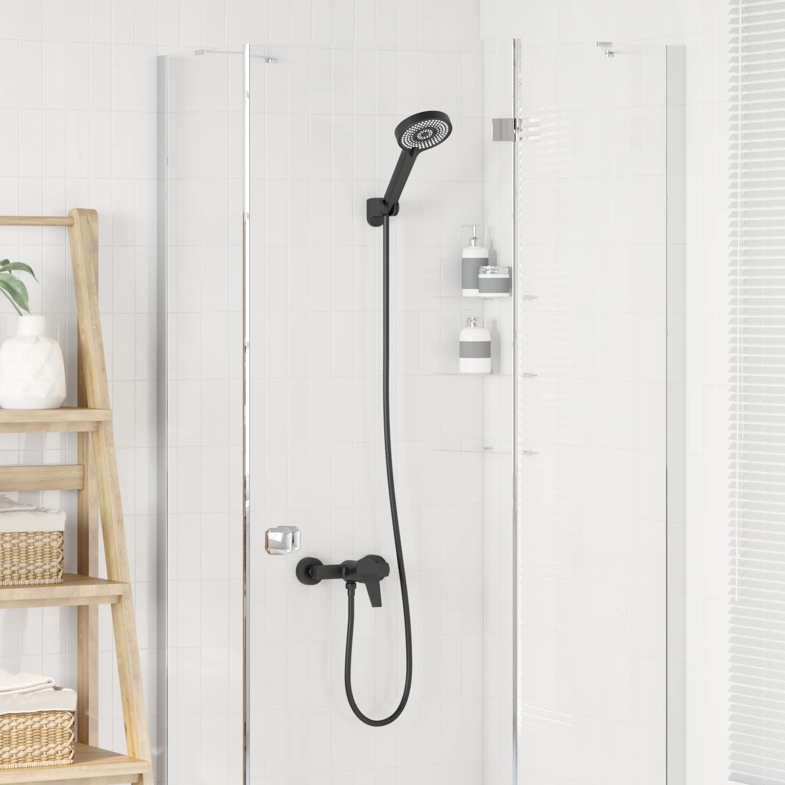 VidaXL Doucheset Zwart G 1 / 2 inch Koper