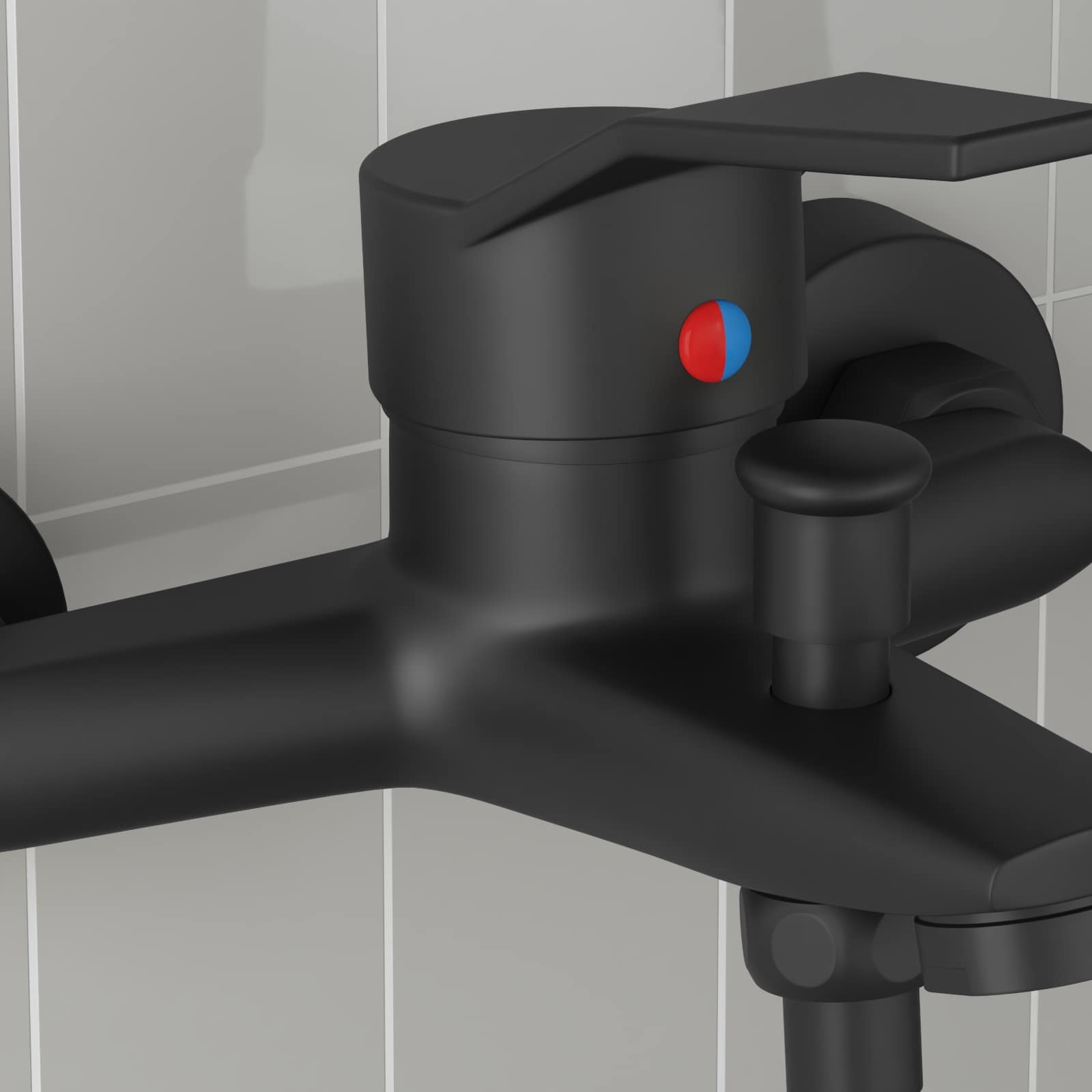 VidaXL Douchemengkraan Zwart G 1 / 2 inch