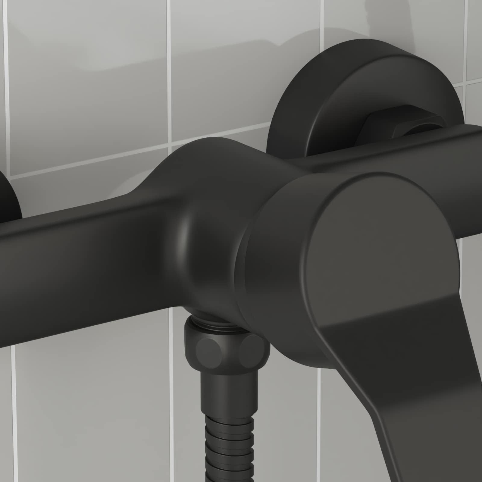 VidaXL Douchemengkraan Zwart G 1 / 2 inch Koper