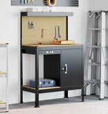 VidaXL Werkbanken met lade Zwart 81 x 41 x 145 cm Bewerkt hout
