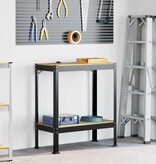 VidaXL Werkbanken met plank Zwart 81 x 41 x 145 cm Bewerkt hout