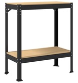 VidaXL Werkbanken met plank Zwart 81 x 41 x 145 cm Bewerkt hout