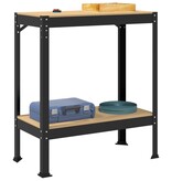 VidaXL Werkbanken met plank Zwart 81 x 41 x 145 cm Bewerkt hout
