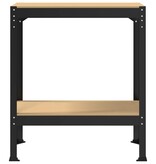 VidaXL Werkbanken met plank Zwart 81 x 41 x 145 cm Bewerkt hout
