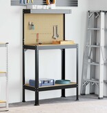 VidaXL Werkbanken met plank Zwart 81 x 41 x 145 cm Bewerkt hout