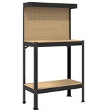 VidaXL Werkbanken met plank Zwart 81 x 41 x 145 cm Bewerkt hout