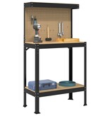 VidaXL Werkbanken met plank Zwart 81 x 41 x 145 cm Bewerkt hout