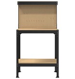 VidaXL Werkbanken met plank Zwart 81 x 41 x 145 cm Bewerkt hout