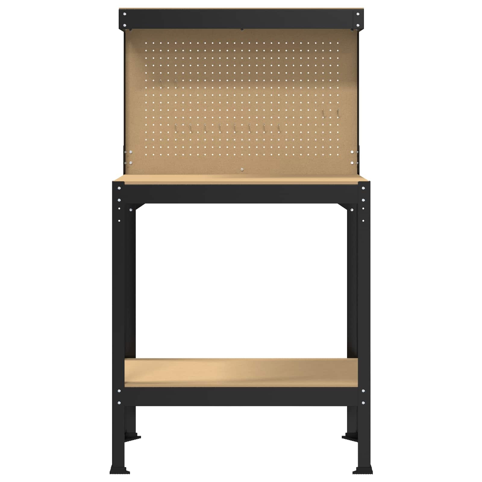 VidaXL Werkbanken met plank Zwart 81 x 41 x 145 cm Bewerkt hout