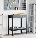 VidaXL Werkbanken met lade Zwart 81 x 41 x 145 cm Bewerkt hout